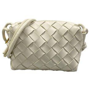 Bottega Veneta Shoulder Bag Mini Loop Intrecciato White